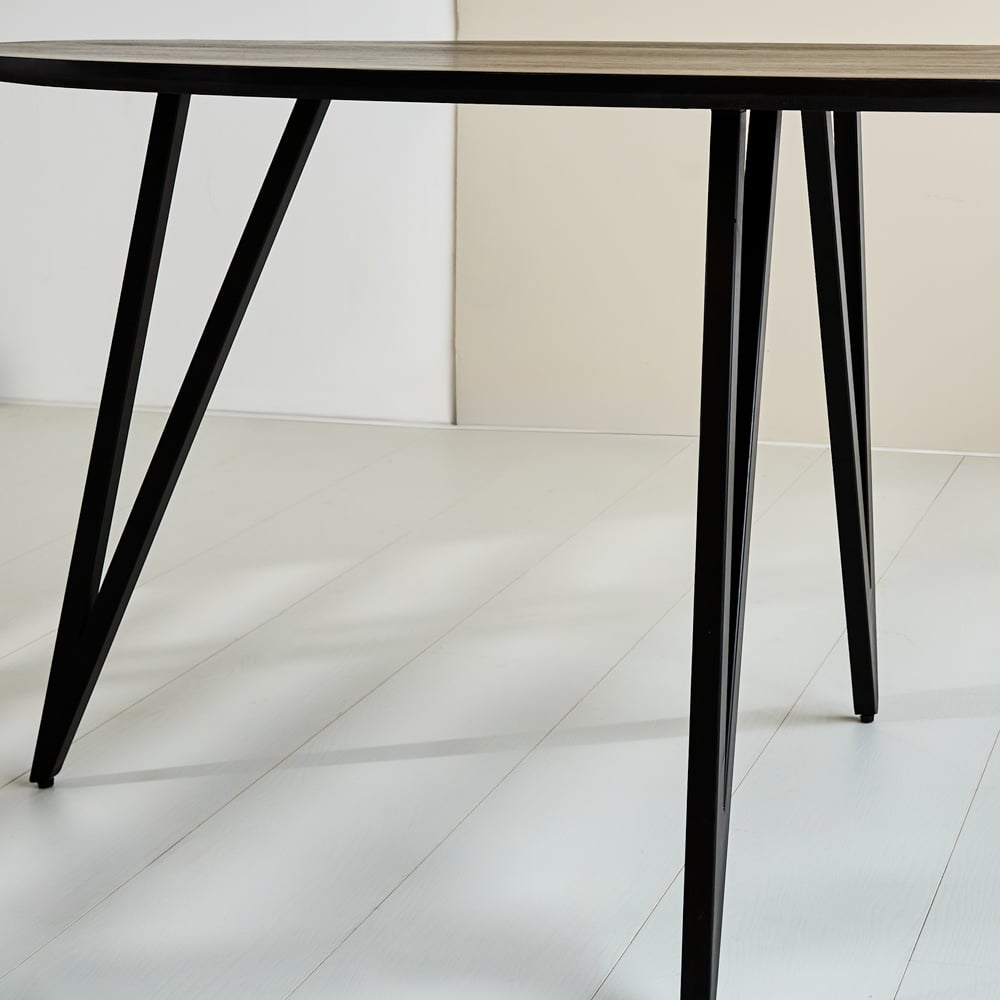 Tavolo da pranzo Cesare Dimehouse Nero LxPxH 256x116x9 Legno di mango Dettaglio fotografico atmosferico
