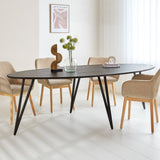 Tavolo da pranzo Cesare Dimehouse Nero LxPxH 256x116x9 Legno di mango Foto atmosferica vista frontale diagonale