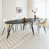 Tavolo da pranzo Cesare Dimehouse Nero LxPxH 276x116x9 Legno di mango Foto atmosferica vista frontale diagonale