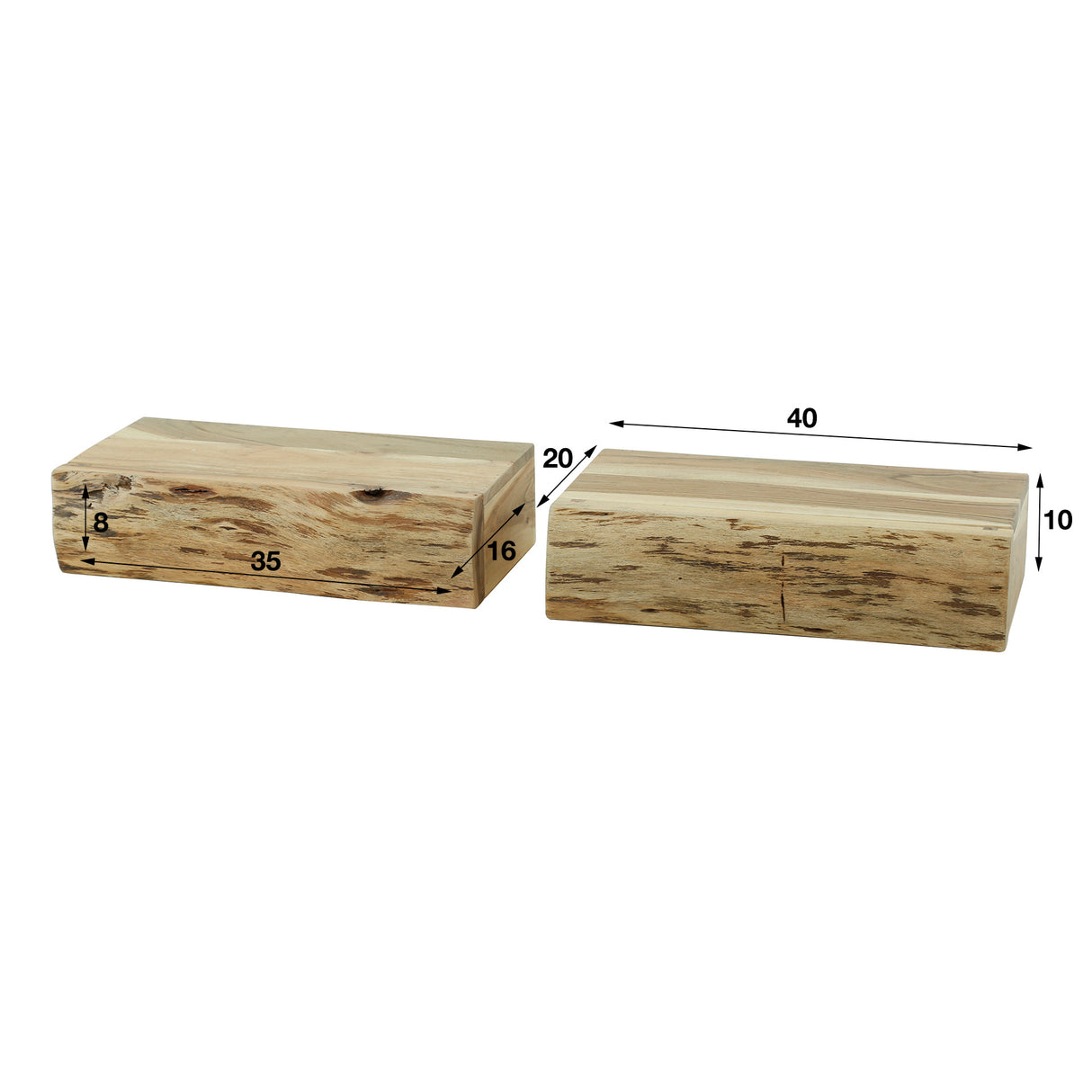Comodino Freya DH Interior Acacia LxLxH 45x25x25 Legno di acacia Bianco Indicazione dimensione foto