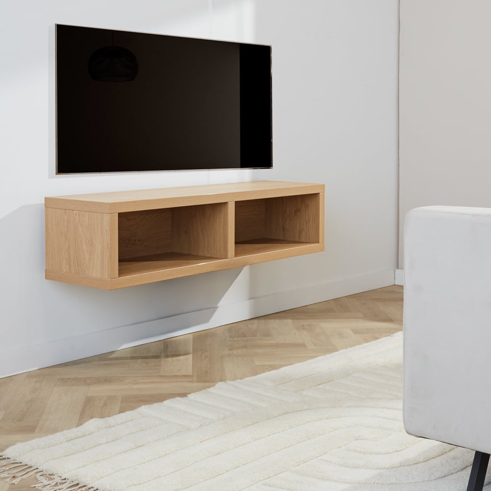 Mobile TV Bernie Rovere Rustico Dimehouse Rovere LxPxH 126x36x31 Melaminico Foto suggestiva vista diagonale frontale