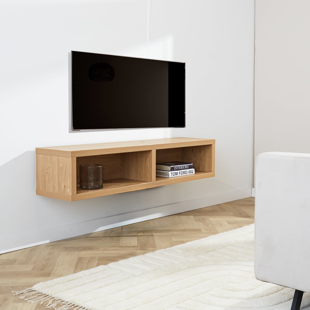 Mobile TV Bernie Rovere Rustico Dimehouse Rovere LxPxH 146x36x31 Melaminico Foto suggestiva vista diagonale frontale