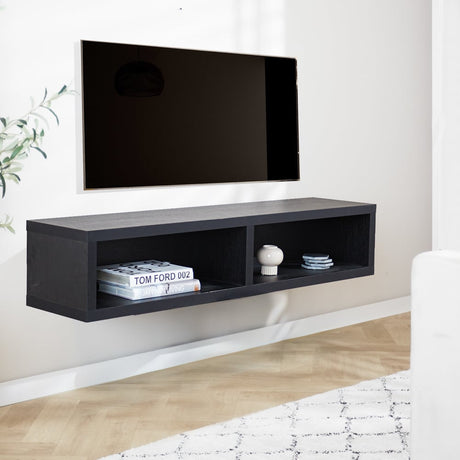 Mobile TV Bernie Nero Dimehouse Nero LxPxA 146x36x31 Melamina Foto suggestiva vista diagonale frontale