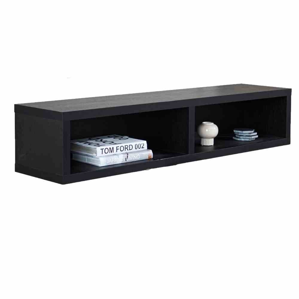 Mobile TV Bernie Nero Dimehouse Nero LxPxH 146x36x31 Melaminico Bianco foto diagonale vista frontale